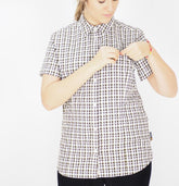 Womens Jack Wolfskin Flaming Vent 1401641 Siltstone Checks Basic Casual Shirt